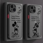 Disney Mickey Minnie Logo Phone Case for iPhone 13 Mini 7 8 Plus XR 12 16 14 Pro SE 11 Pro 15ProMax XS Max Luxury Matte Cover