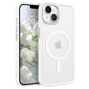 BENTOBEN Magnetic for iPhone 13 Case & iPhone 14 Case [Compatible with Magsafe] Translucent Matte Phone Case iPhone 13/14 6.1 inch Slim Thin Shockproof Women Men Protective Cover, Pure White