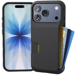 Smartish® iPhone 17 Pro Wallet Case - Wallet Slayer Vol. 1 [Slim + Protective] Credit Card Holder - Drop Tested Flip Hidden Card Slot Cover for Apple iPhone 17 Pro - Black Tie Affair