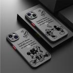 Disney Mickey Minnie Logo Phone Case for iPhone 13 Mini 7 8 Plus XR 12 16 14 Pro SE 11 Pro 15ProMax XS Max Luxury Matte Cover