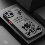 Disney Mickey Minnie Logo Phone Case for iPhone 13 Mini 7 8 Plus XR 12 16 14 Pro SE 11 Pro 15ProMax XS Max Luxury Matte Cover