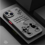 Disney Mickey Minnie Logo Phone Case for iPhone 13 Mini 7 8 Plus XR 12 16 14 Pro SE 11 Pro 15ProMax XS Max Luxury Matte Cover