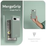 TUDIA MergeGrip [Dual Layer] Google Pixel 7a Case (2023), [Military Grade Drop Tested] Raised Edge for Screen&Camera Protection Slim Tough Heavy Duty 7A Phone Cases Cover - Green Lily