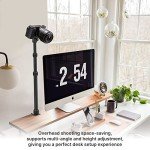 jusmo Camera Desk Mount Stand w Ballhead, 16-34inch Adjustable Table Aluminum Light Stand w Desktop C-Clamp for DSLR Smartphone Camera Light Webcam