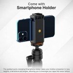 jusmo Camera Desk Mount Stand w Ballhead, 16-34inch Adjustable Table Aluminum Light Stand w Desktop C-Clamp for DSLR Smartphone Camera Light Webcam