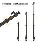 jusmo Camera Desk Mount Stand w Ballhead, 16-34inch Adjustable Table Aluminum Light Stand w Desktop C-Clamp for DSLR Smartphone Camera Light Webcam