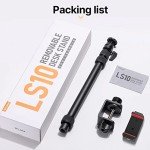 jusmo Camera Desk Mount Stand w Ballhead, 16-34inch Adjustable Table Aluminum Light Stand w Desktop C-Clamp for DSLR Smartphone Camera Light Webcam