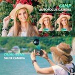 5K Digital Camera, 64MP Cameras for Photography with 6X Optical Zoom & Autofocus, WiFi Vlogging Camera for YouTube Video, Dual-Lens, 2 Batteries, 64GB Card & Flash, Best Cameras for Content Creators