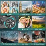 5K Digital Camera, 64MP Cameras for Photography with 6X Optical Zoom & Autofocus, WiFi Vlogging Camera for YouTube Video, Dual-Lens, 2 Batteries, 64GB Card & Flash, Best Cameras for Content Creators