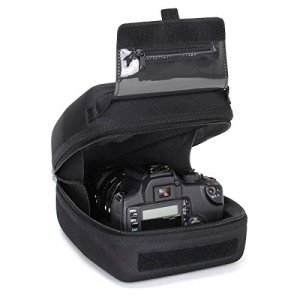 USA Gear Hard Shell Zoom Lens & DSLR Camera Case with Molded EVA Protection, Quick Access Opening and Padded Interior - Compatible with Nikon, Canon, Olympus Cameras with Popular 300mm Lenses