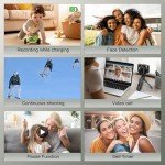 48MP Digital Cameras for Photography, 4K Video/Vlogging Camera for Vloggers, Autofocus Flip Screen Cameras for Photography,Tripod Grip, Wide-Angle & Macro Lens, Mic, Batteries（NBD-V01