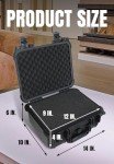 Jack Boss 14x 11.5x 6 Inch Hard Case, Portable Weather Waterproof Protective Camera Case with Customizable Foam, Fit Use of Drones, Camera, Equipments, Black