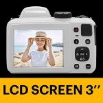 KODAK PIXPRO AZ425-WH 20MP Digital Camera 42X Optical Zoom 24mm Wide Angle Lens 1080P Full HD Video Optical Image Stabilization Li-Ion Battery 3" LCD Vlogging Camera (White)