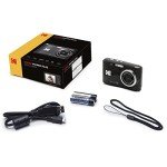 Kodak FZ45BK PIXPRO FZ45 16MP Digital Camera, Black Bundle with Lexar 32GB High-Performance 800x UHS-I SDHC Memory Card + Deco Photo Point and Shoot Field Bag Camera Case