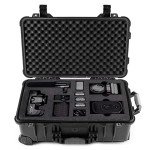 Tactical45 Hard Case with Foam - 22.4 x 14 x 9.4in Wheeled Hard Shell Waterproof Storage Case with Pluck Padding Protective Latching Suitcase for Rifles, Cameras, Handguns, Drones, and Electronics