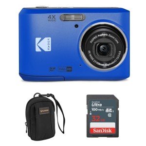 KODAK PIXPRO FZ45-BK 16MP Digital Camera 4X Optical Zoom 27mm Wide Angle 1080P Full HD Video 2.7" LCD Vlogging Camera, Blue