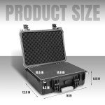 Jack Boss 16x 12.8x 6.8 Inch Hard Case, Portable Weather Waterproof Protective Camera Case with Customizable Foam, Fit Use of Drones, Camera, Equipments, Black