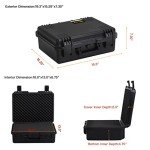 MEIJIA Premium Waterproof Hard Compact Camera Case with customizable fit foam,Full Protection with Light&Convenient Design,19.3"x15.25"x7.3".,Elegant Black