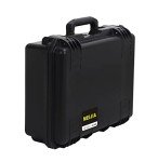 MEIJIA Premium Waterproof Hard Compact Camera Case with customizable fit foam,Full Protection with Light&Convenient Design,19.3"x15.25"x7.3".,Elegant Black