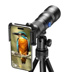 Evil Eye 20-60X Zoom Telephoto Lens, High Power HD Telephoto Phone Lens with Tripod and Universal Phone Clip for iPhone 16/15/14/13 Series, Samsung, Android Phone and Most Smartphone