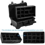 Regetek Waterproof Hard Case with Padded Divider & Wheels, 22 x 14 x 10 Inch Wheeled Rolling Case for Camera, Lenses, drones, Gear, Equipment,Shockproof,IP67,TSA Friendly, Inner 19.8"x 10.9" x 6.8"