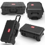 Regetek Waterproof Hard Case with Padded Divider & Wheels, 22 x 14 x 10 Inch Wheeled Rolling Case for Camera, Lenses, drones, Gear, Equipment,Shockproof,IP67,TSA Friendly, Inner 19.8"x 10.9" x 6.8"