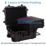 Regetek Waterproof Hard Case,27 x 20 x 13 Inch, Equipment Rolling Hard Case with Foam/Wheels/Retractable Handle for camera, Drone,tool, electronics,Shockproof, TSA Friendly, Inner 21.6"X 14.6"X10.2"