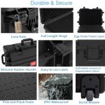 Regetek Waterproof Hard Case,27 x 20 x 13 Inch, Equipment Rolling Hard Case with Foam/Wheels/Retractable Handle for camera, Drone,tool, electronics,Shockproof, TSA Friendly, Inner 21.6"X 14.6"X10.2"