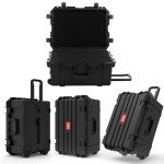 Regetek Waterproof Hard Case,27 x 20 x 13 Inch, Equipment Rolling Hard Case with Foam/Wheels/Retractable Handle for camera, Drone,tool, electronics,Shockproof, TSA Friendly, Inner 21.6"X 14.6"X10.2"
