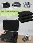 YVUDW Camera Hard Case with Foam Protective Case Hard Shell Cases for Electronics Camera Large Travel Equipment Cases Waterproof Storage Box, 15" L x 10" W x 6" H