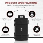 Reflex Camera Large Protective Hard Camera Case suitable for Drones, Lens, DSLR & Guns. Smooth Rolling Wheels Customisable Fit Foam, Waterproof IP67, Shockproof 21.5" x 13.6" x 9.3" inches