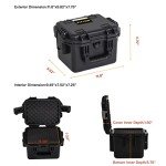 MEIJIA Premium Waterproof Hard Compact Camera Case with customizable fit foam,Full Protection with Light&Convenient Design,11.8"x9.82"x7.75",Elegant Black
