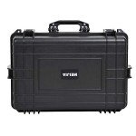 MEIJIA All Weather Waterproof Hard Camera Case,Hard Case with Customizable Fit Foam,Fit Use of Drones,Camera,Equipments,Pistols,Elegant Black (Black, 24.01"x16.92"X12.2")