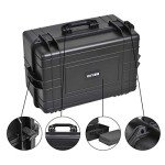 MEIJIA All Weather Waterproof Hard Camera Case,Hard Case with Customizable Fit Foam,Fit Use of Drones,Camera,Equipments,Pistols,Elegant Black (Black, 24.01"x16.92"X12.2")