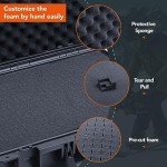 Lykus HC-3820 Waterproof Hard Case with Customizable Foam Insert, Interior Size 14.96x11.02x6.5 in, Suitable for camera, lens, drone, mic, flashlight, projector, electronics, tools, and more