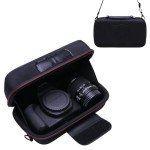 L LTGEM Camera Case for Canon EOS Rebel T7 / R50 / R6 Mark II / T6 / R100 / R50 V / R8 / R10 / R5 Mark II/RP / 5D Mark IV / R7 Camera and 18-55mm/18-45mm Lens with Shoulder Strap, Black