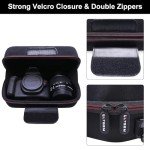 L LTGEM Camera Case for Canon EOS Rebel T7 / R50 / R6 Mark II / T6 / R100 / R50 V / R8 / R10 / R5 Mark II/RP / 5D Mark IV / R7 Camera and 18-55mm/18-45mm Lens with Shoulder Strap, Black