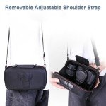 L LTGEM Camera Case for Canon EOS Rebel T7 / R50 / R6 Mark II / T6 / R100 / R50 V / R8 / R10 / R5 Mark II/RP / 5D Mark IV / R7 Camera and 18-55mm/18-45mm Lens with Shoulder Strap, Black