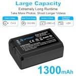 Artman NP-FW50 Battery 3-Pack and Upgraded 3-Slot ZV-E10 Battery LCD Charger for Sony ZV E10, Alpha A6500 A6400 A6300 A6000 A5100 A5000, A7S II, A7S, A7R II, A7R, A7 II, A7, RX10 II III IV Cameras