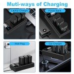 Artman NP-FW50 Battery 3-Pack and Upgraded 3-Slot ZV-E10 Battery LCD Charger for Sony ZV E10, Alpha A6500 A6400 A6300 A6000 A5100 A5000, A7S II, A7S, A7R II, A7R, A7 II, A7, RX10 II III IV Cameras