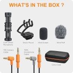Camera Microphone,Comica CVM-VM10II Professional Video Microphone with Shock Mount, Deadcat,Compact Shotgun Mic Compatible with iPhone,DSLR Camera,Android Smartphones- Perfect for TikTok YouTube Vlog