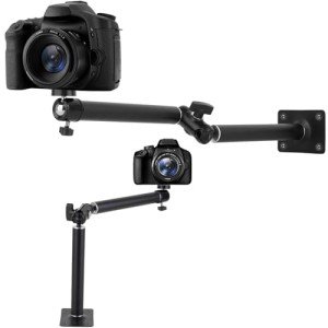 Mippko Articulating Wall Mount Camera Arm with 1/4 inch-20 Threaded Compatible with Digital/Security/Webcam/CCTV POV Camcorder/Video Light/Small Cameras,Adjustable Aluminium Alloy Arm