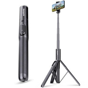 Sensyne 68" Phone Tripod & Selfie Stick, Lightweight All in One Phone Tripod Integrated with Wireless Remote Compatible with All Cell Phones for Selfie/Video Recording/Photo/Live Stream/Vlog（Black）