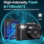 Digital Cameras for Photography 5K - 72MP Vlogging Camera for YouTube WiFi - UHD Autofocus Vlog Camera 3" 180° Flip Screen with 18X Zoom - Travel YouTube Camera Compact with 32GB SD Card, 2 Batteries