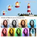 4K Digital Camera for Photography, 72MP Vlogging Camera for YouTube, Autofocus Digital Cameras with 270° Flip Screen, 18X Digital Zoom Point and Shoot Cameras with 64GB TF Card & Battery, Carry Bag