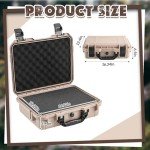Relaxweex 16.3 x 12.4 x 6.5 Inch Waterproof Hard Case with DIY Customizable Foam Insert Portable Protective Case with Knife for Camera Drones Equipments Tools Test Instruments (Tan)