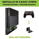 HIDEit Mounts 4 Bundle, Wall Mounts for Original PS4 and Controllers, Steel Mount for PS4 Original and 2 Controller Mounts to Safely Store Your PS4 and PlayStation Controller Near or Behind TV