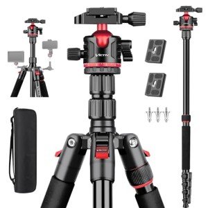 78" Aluminum Camera Tripods & Monopods, Victiv Compact Travel Tripod for Camera DSLR, Spotting Scope,Telescope, Binoculars, Porfessional Heavy Duty Camera Stand for Photography Video Recording