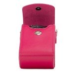 MegaGear Leather Camera Case with Strap compatible with Canon PowerShot G7 X Mark III, G7 X Mark II, G7 X - MG1255, Hot Pink
