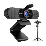 EMEET C960 Webcam with Tripod, 1080P Webcam with Microphone, Adjustable Height Mini Tripod, C960 Web Camera with Privacy Cover, Plug & Play with Stand for Zoom/Skype/YouTube/FaceTime